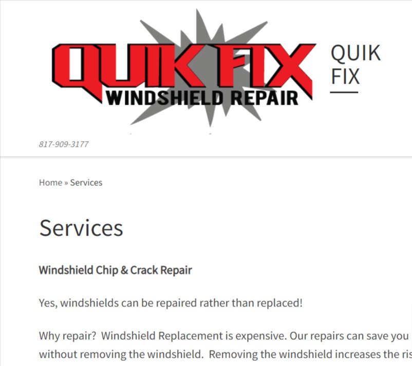 Quik Fix Windshield Chip Repair