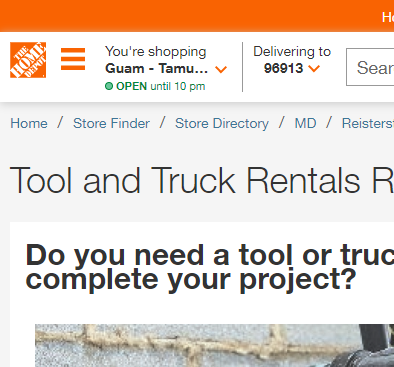 Tool & Truck Rental Center at The Home Depot
