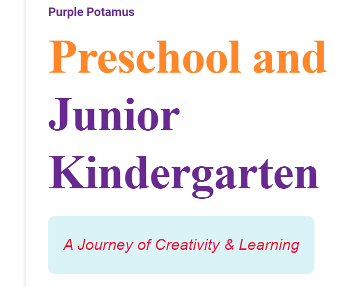 Purple 'Potamus Preschool Country Hills