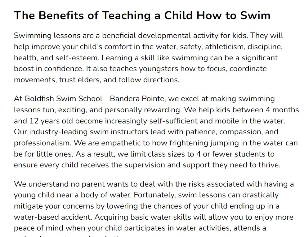 Goldfish Swim School - Bandera Point