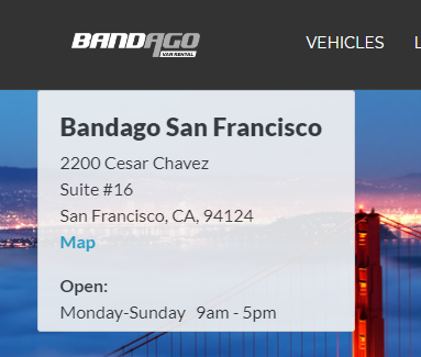 Bandago Van Rental