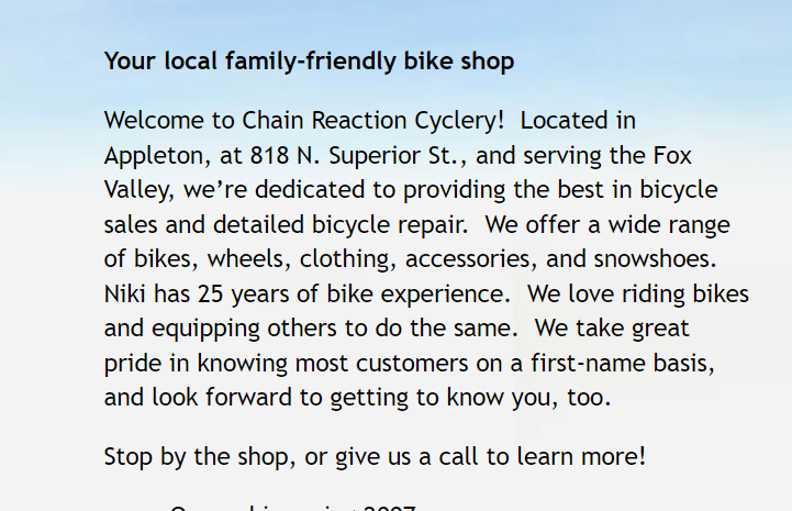 Chain Reaction Cyclery LLC