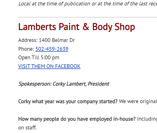 Lambert's Paint & Body Shop