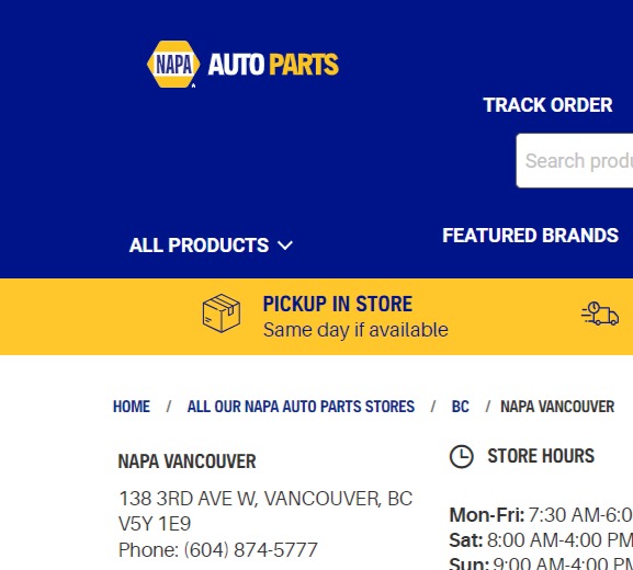 NAPA Auto Parts - NAPA - Vancouver