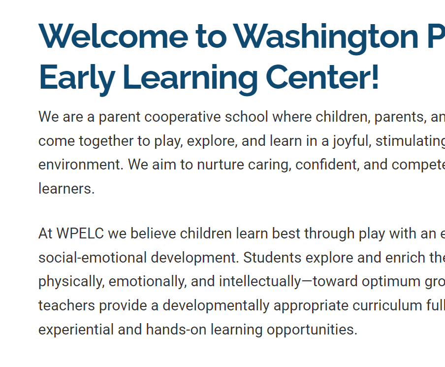 Washington Park Early Learning Center