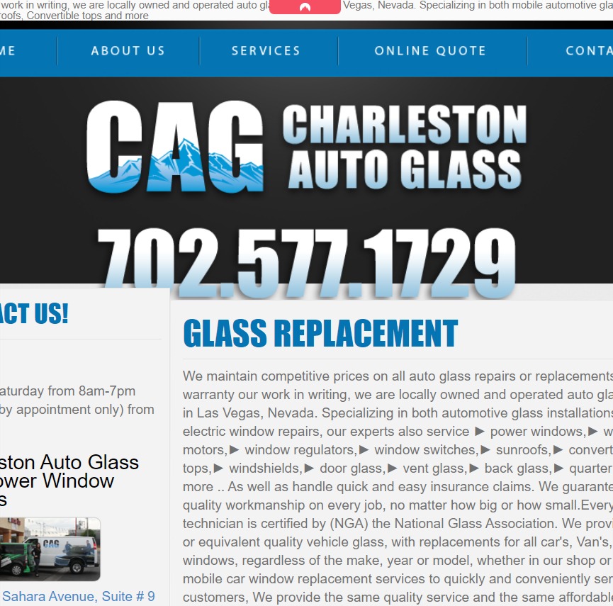 Charleston Auto Glass and Power Windows Repairs