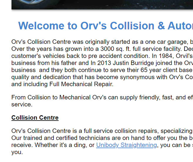 Orv's Collision & Automotive Center