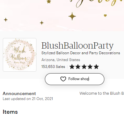 Blush Balloon Party Shop