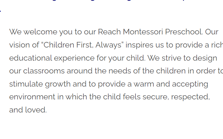 Reach Montessori Preschool