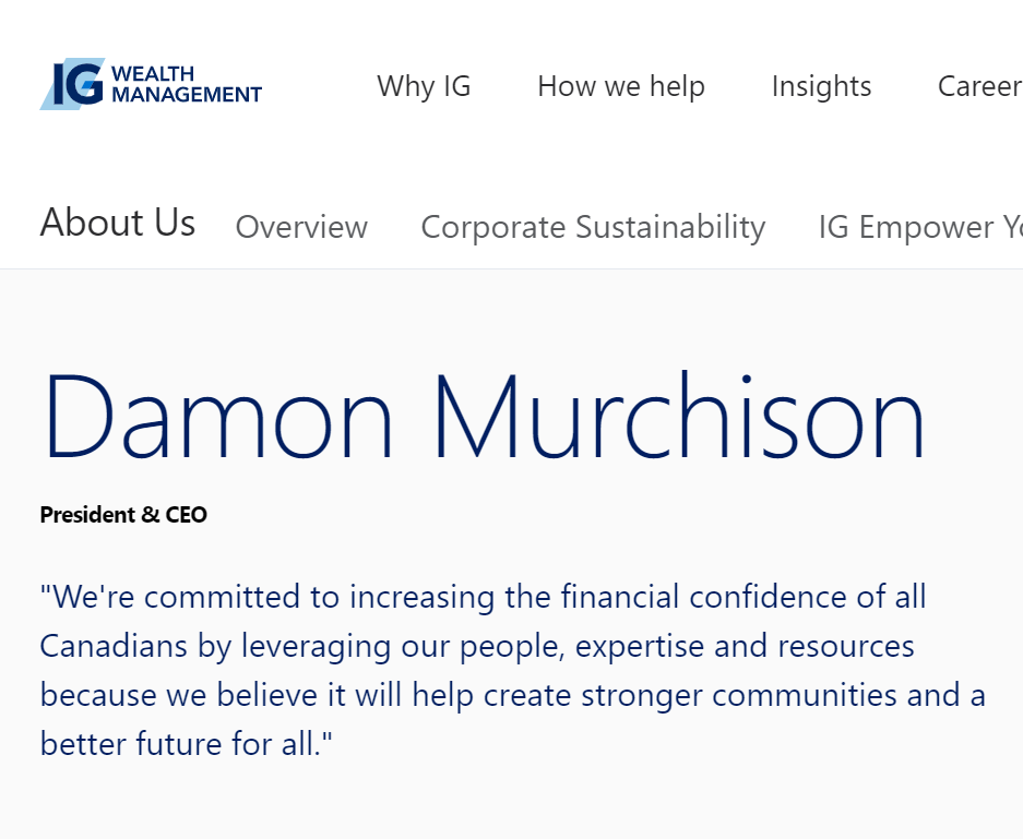 IG Wealth Management - MIKE CAREY