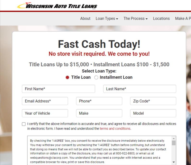 Wisconsin Auto Title Loans, Inc.