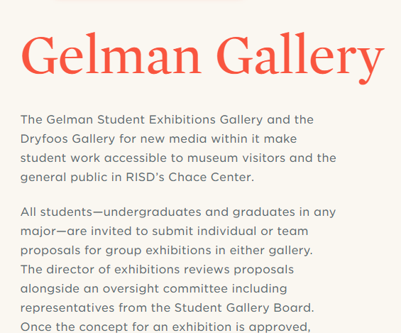 Gelman Gallery - RISD