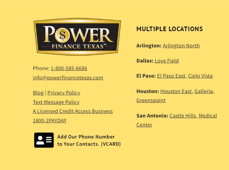 Power Finance Texas