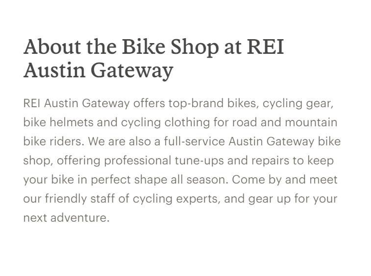 rei bike store