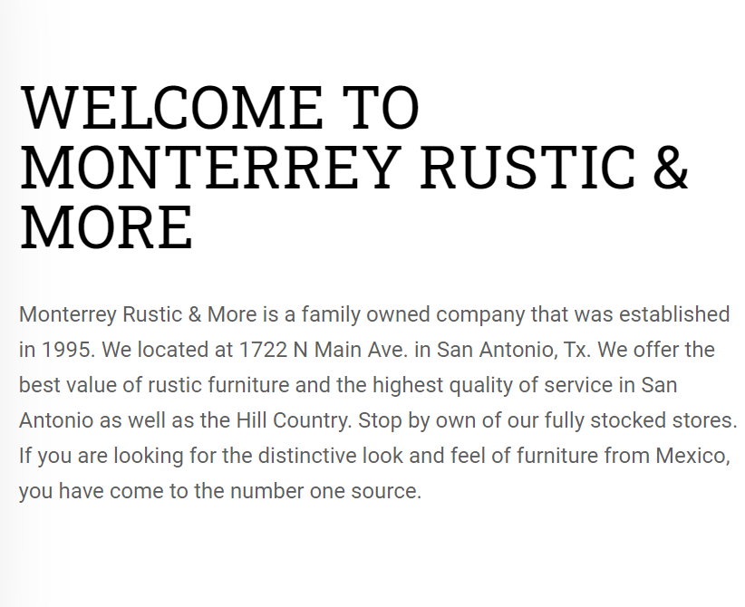 Monterrey Furniture Rustic and more