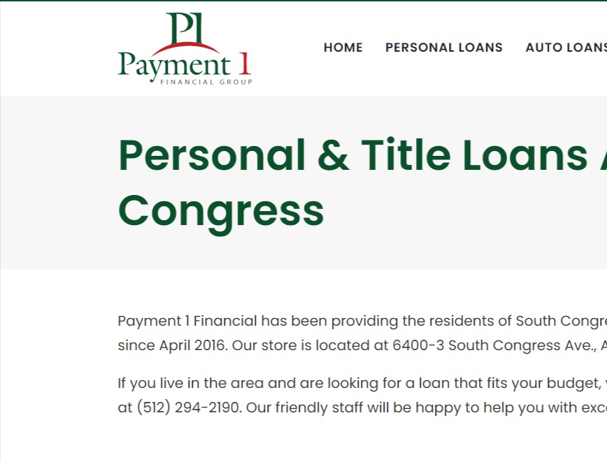Payment 1 Loans - Austin