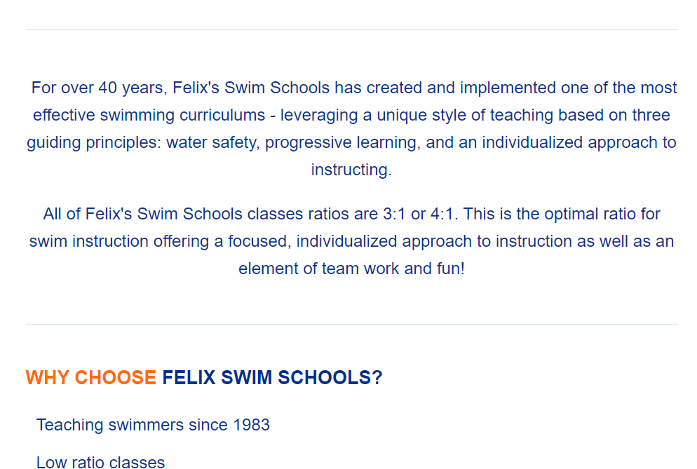 Felix's Swim School Woodbridge