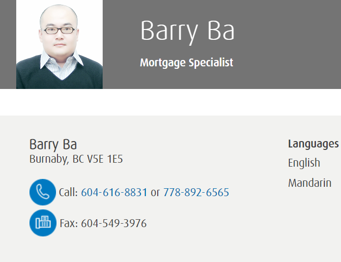Barry Ba, BMO Mortgage Specialist