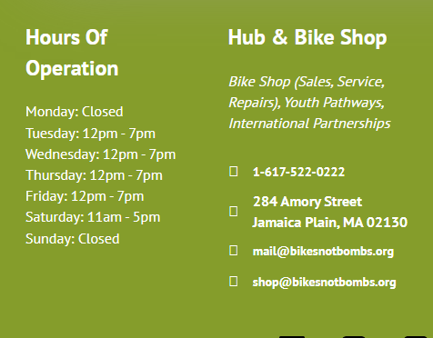 Bikes Not Bombs Hub & Bike Shop