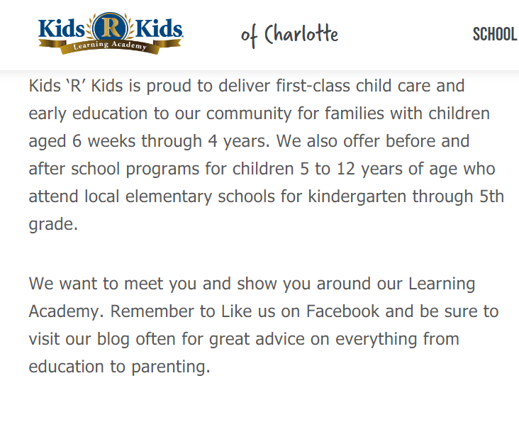 Kids 'R' Kids Learning Academy of Charlotte