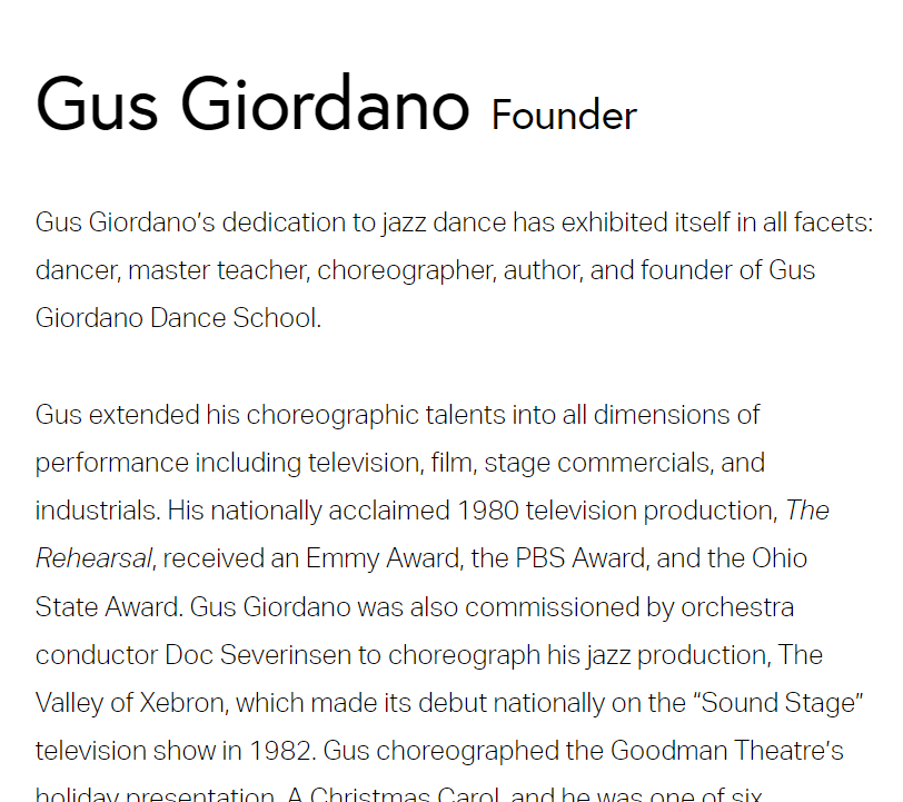 Gus Giordano Dance School