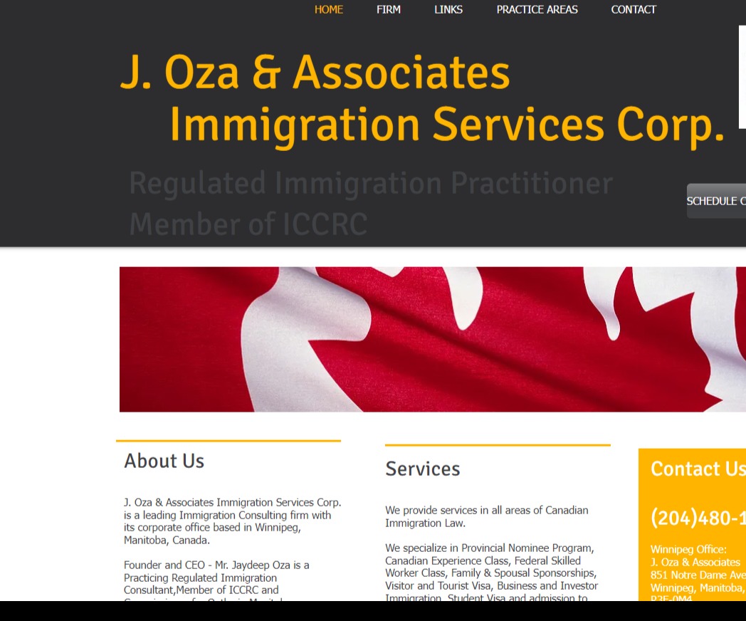 J. Oza & Associates Immigration Services Corporation.