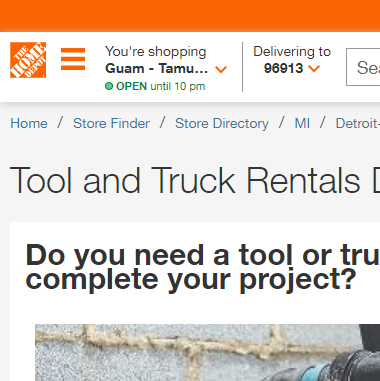 Tool & Truck Rental Center at The Home Depot