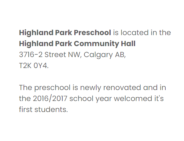 Highland Park Preschool