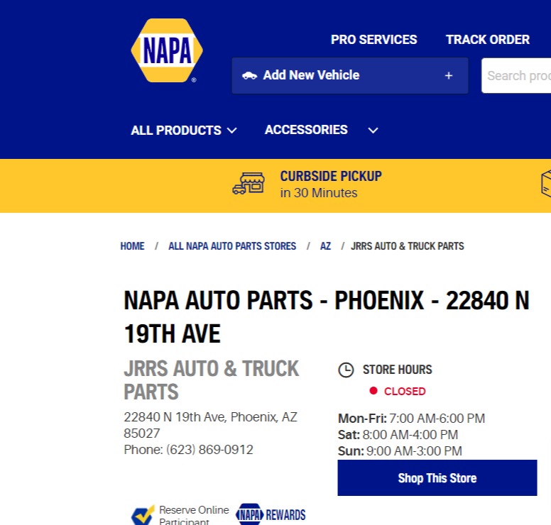 NAPA Auto Parts - JRRS Auto & Truck Parts