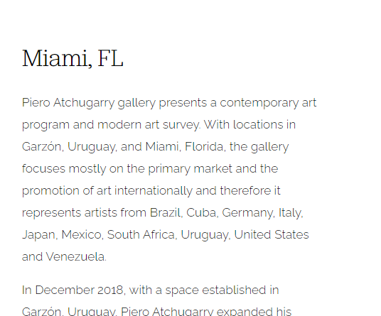 Piero Atchugarry Gallery