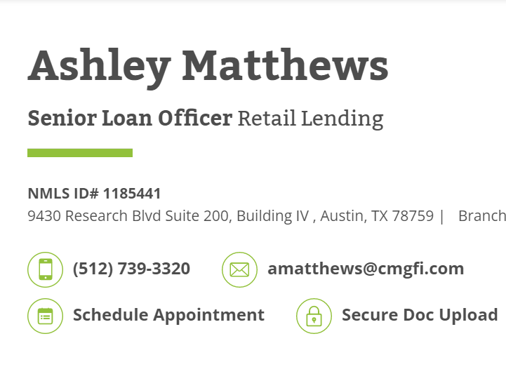 Ashley Matthews - CMG Home Loans Mortgage Loan Officer NMLS# 1185441
