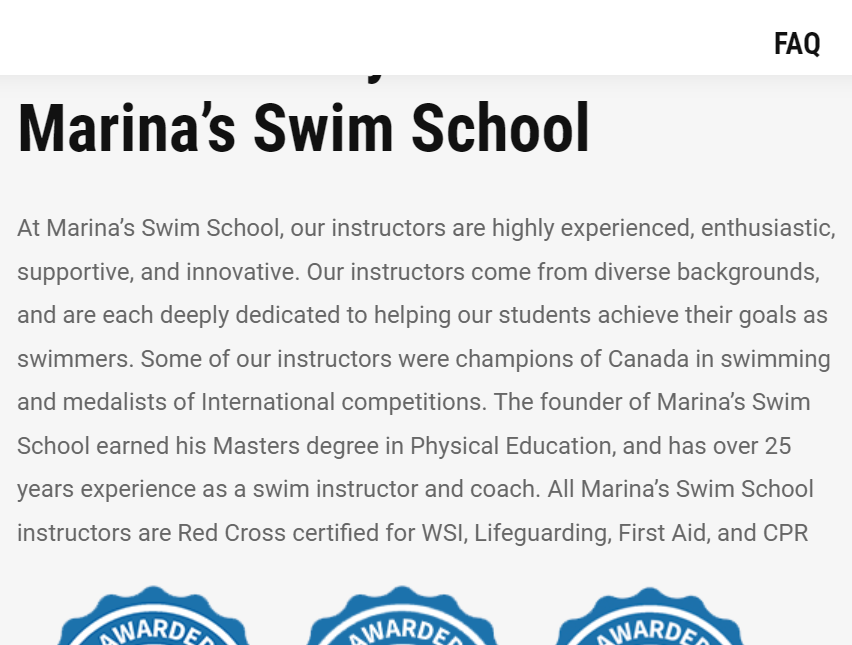 Marina's Swim School