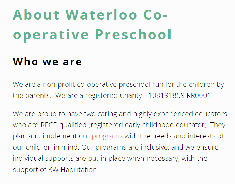 Waterloo Co-Operative Preschool