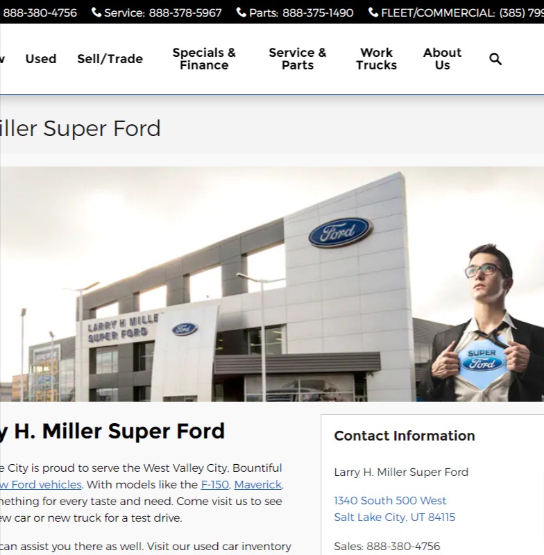 Super Ford Salt Lake City Parts Department