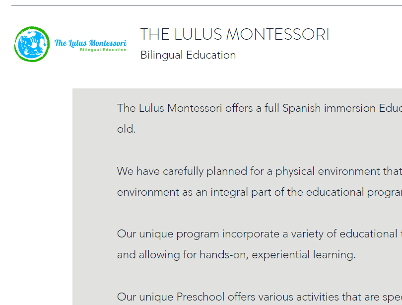 The Lulus Montessori Bilingual Preschool