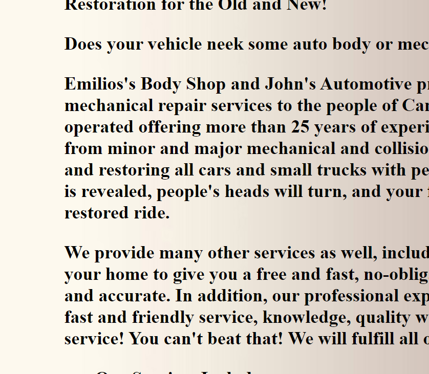 Emilio's Auto Body Shop
