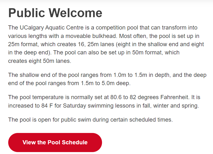 UCalgary Aquatic Centre