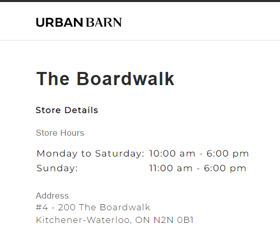 Urban Barn The Boardwalk