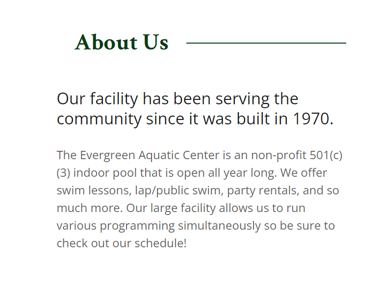 Evergreen Community Aquatic Center