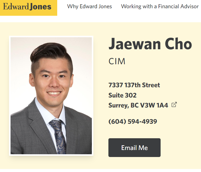 Edward Jones Financial Advisor Jaewan Cho CIM