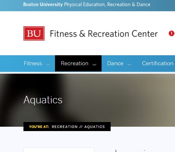 Boston University Swimming Lessons